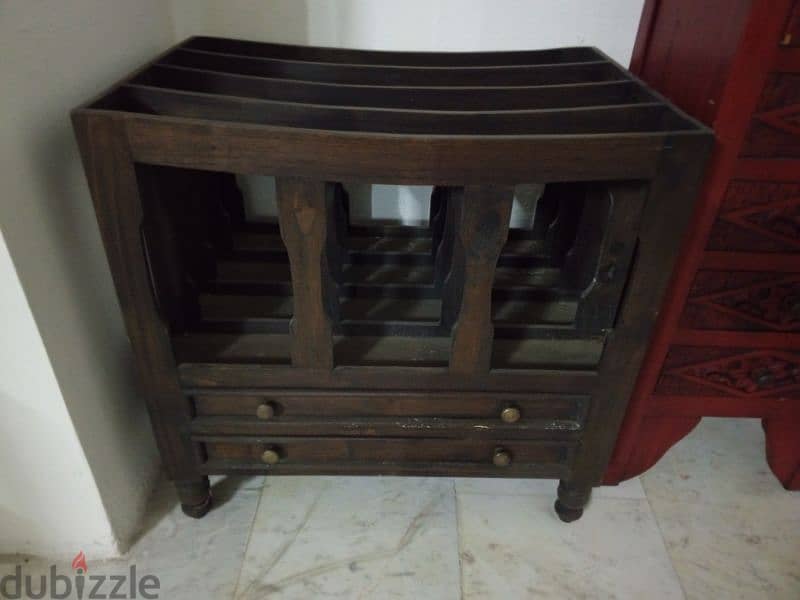 TEAK wood magazine and book rack 2