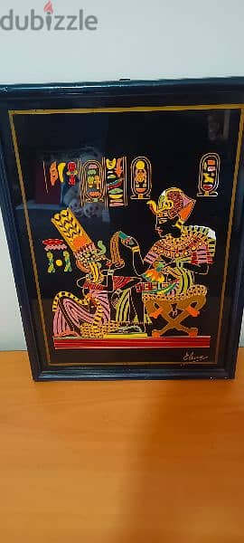vintage Egyptian papyrus painting from egypt 0