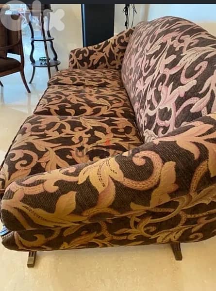 Salon style wood and velvet with 2  armchairs 5