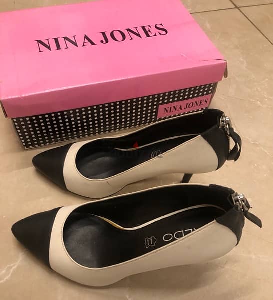 small heel shoes ; size 37, classy black and white, ALDO BRAND 2