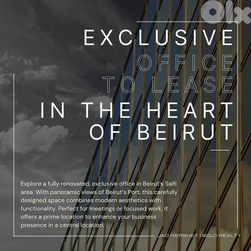 JH23-3139 360m office for rent in Saifi -Beirut ,$ 5000 cash per month 0