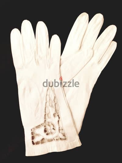 Leather White Gloves