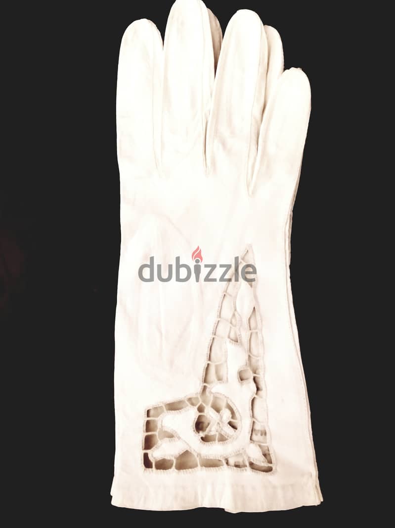 Leather White Gloves 2