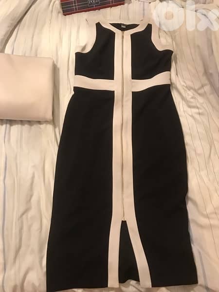 فستان اسود وابيض dress 0