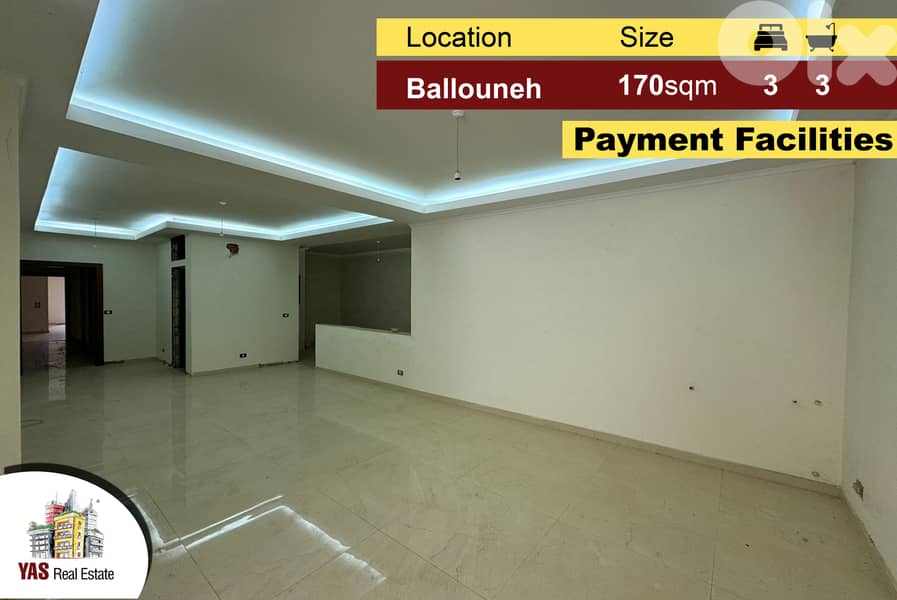 Ballouneh 170m2 | 90m2 Terrace | New | luxurious | Payment Facilities 0