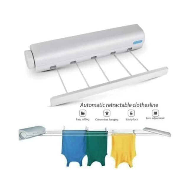 5-Rope Automatic Laundry Clothesline, Retractable Clothes Dryer 2