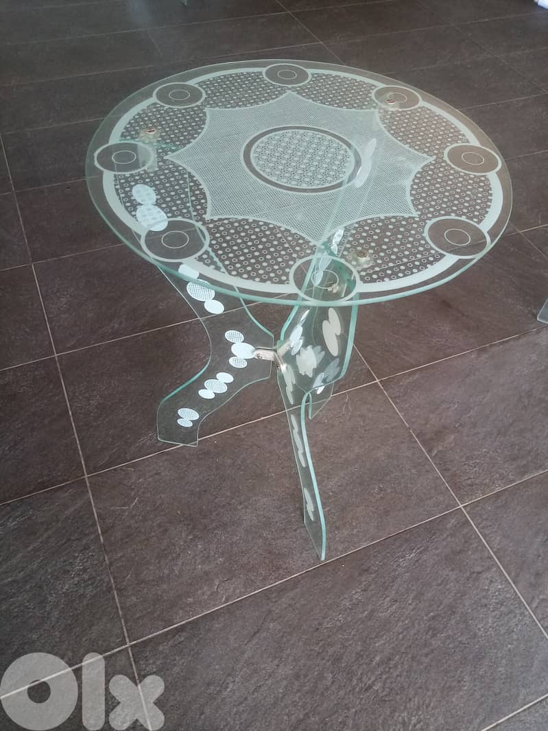 تصفية عامة طاولة زجاج قطر 42 سم علو 63 سم 4