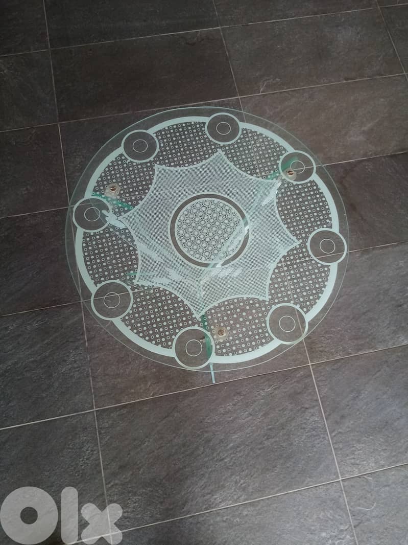 تصفية عامة طاولة زجاج قطر 42 سم علو 63 سم 5