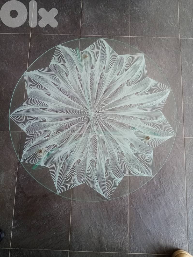 تصفية عامة طاولة زجاج قطر 42 سم علو 63 سم 6