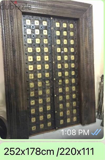 Sheesham wood & brass door