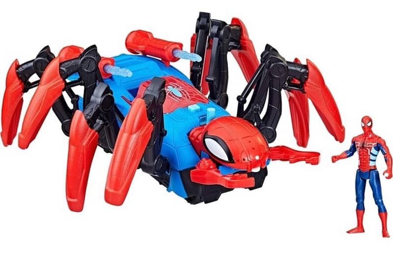 Marvel Crawl ‘N Blast Spider, Car Playset and Spider-man 1