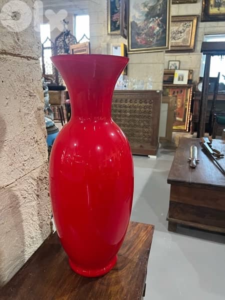 vase red glass 0