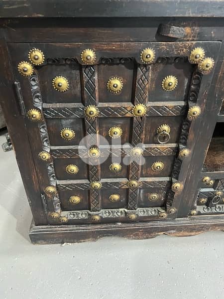 solid wood teak tv shelf 1