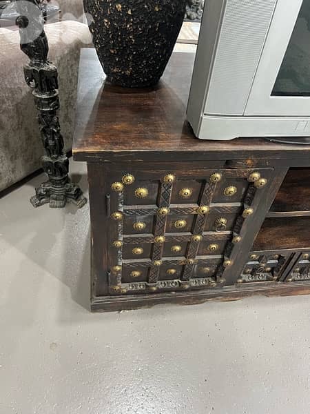 solid wood teak tv shelf 2