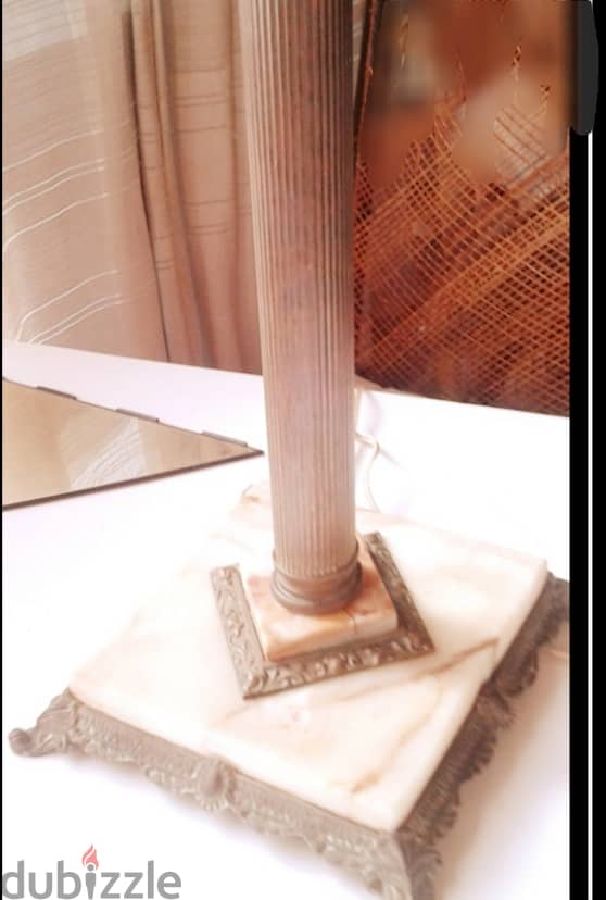 Antique Bronze & Marble Lamp 0