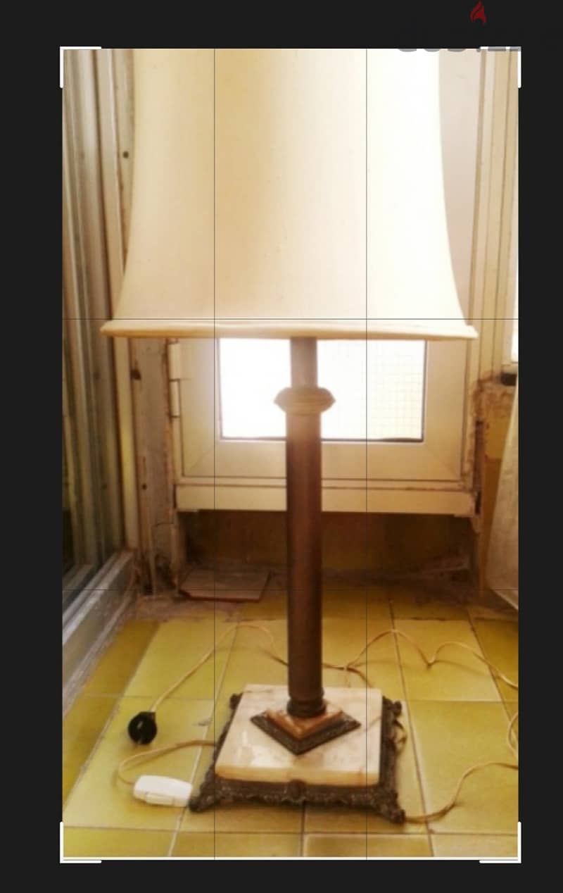 Antique Bronze & Marble Lamp 1