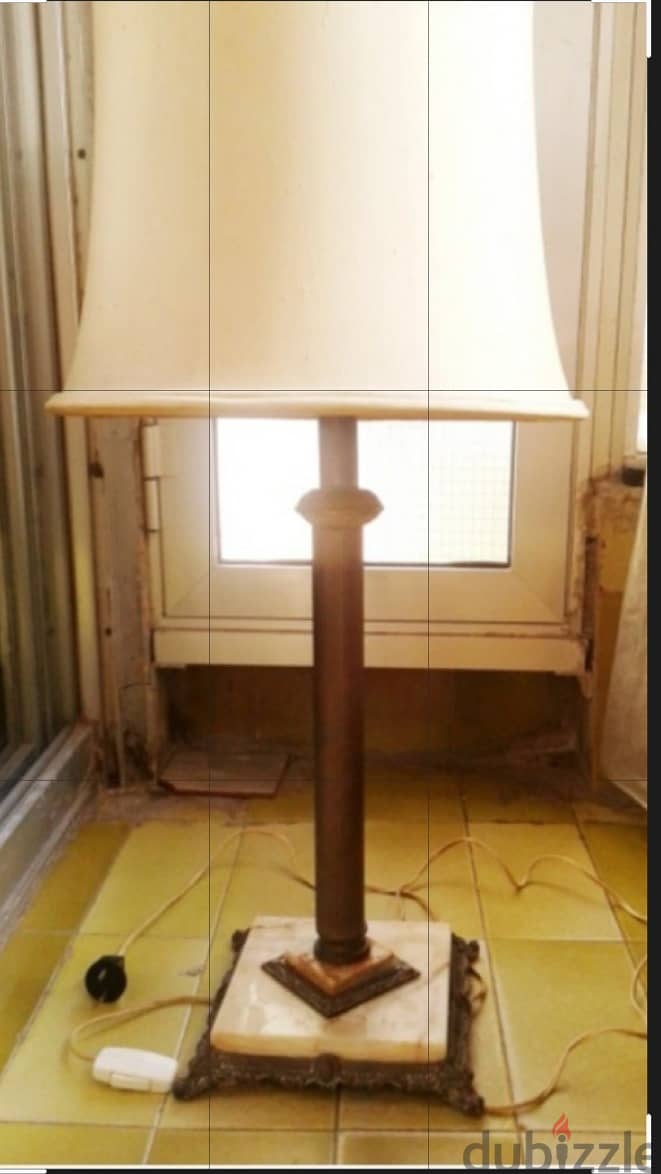 Antique Bronze & Marble Lamp 2