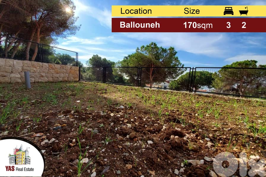Ballouneh 170m2 | 60m2 Garden | Sea View | Ultra Prime Location | AC | 0