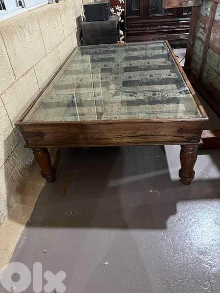 solid wood teak old door table 2