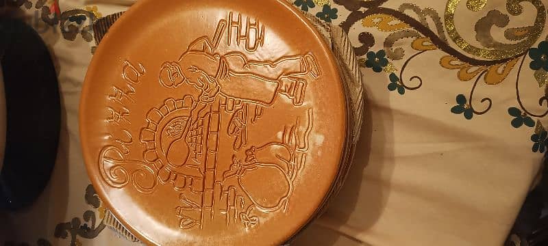 vintage 12" heavy pottery pizza dish- ceramica Tm brand set of 8 1