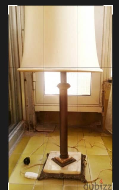 Big Antique Bronze & Marble Lamp