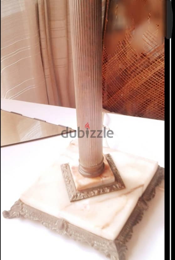 Big Antique Bronze & Marble Lamp 1