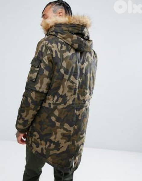 Men Military Camo Parka Bershka Jacket 2