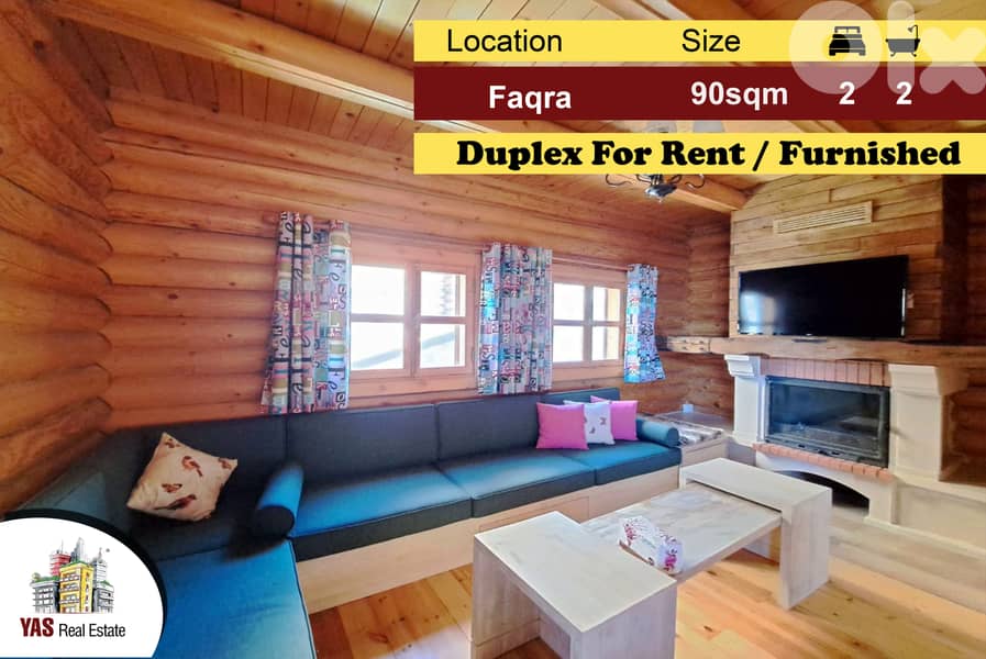 Faqra 90m2 | 40m2 Terrace | Duplex Log House | Chalet | Rent |DA | 0