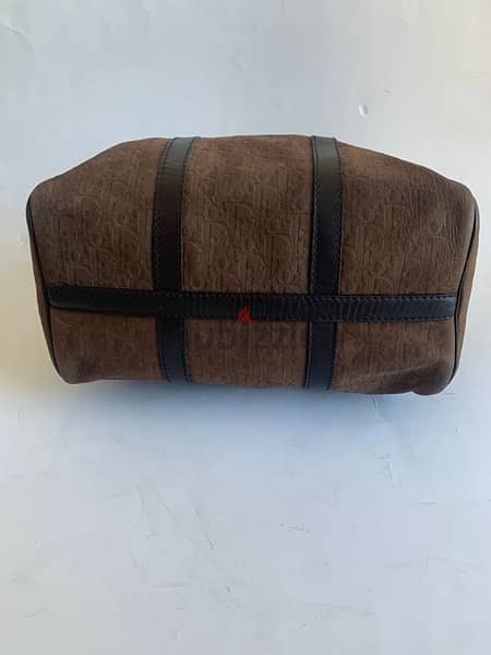 80’s vintage Dior brown suede and leather boston bag 6