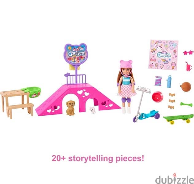 Barbie Toys, Chelsea Doll and Accessories, Skatepark Playset 1