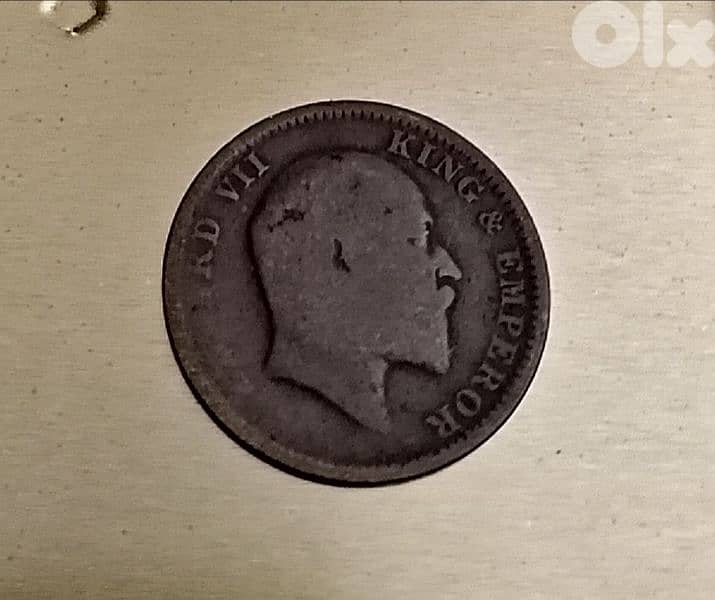 1910 British India King Edward VII quarter Anna 0