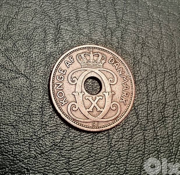 1930 Danmark 5 Ore King Christian X  Bronze 2