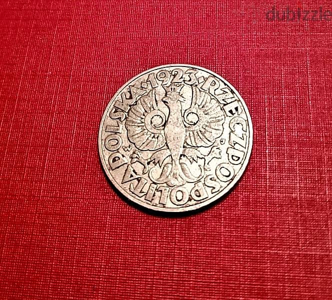1923 Poland 50 Groszy rare coin 1