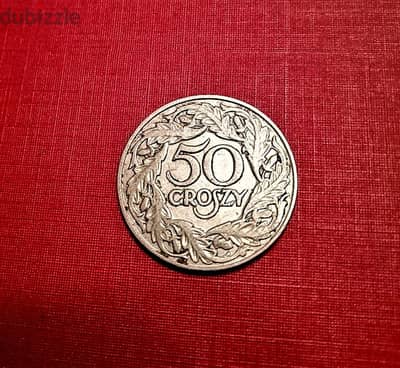 1923 Poland 50 Groszy rare coin