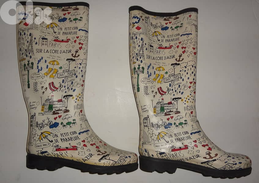 Faux pas paris rain boot still as new size 36 0