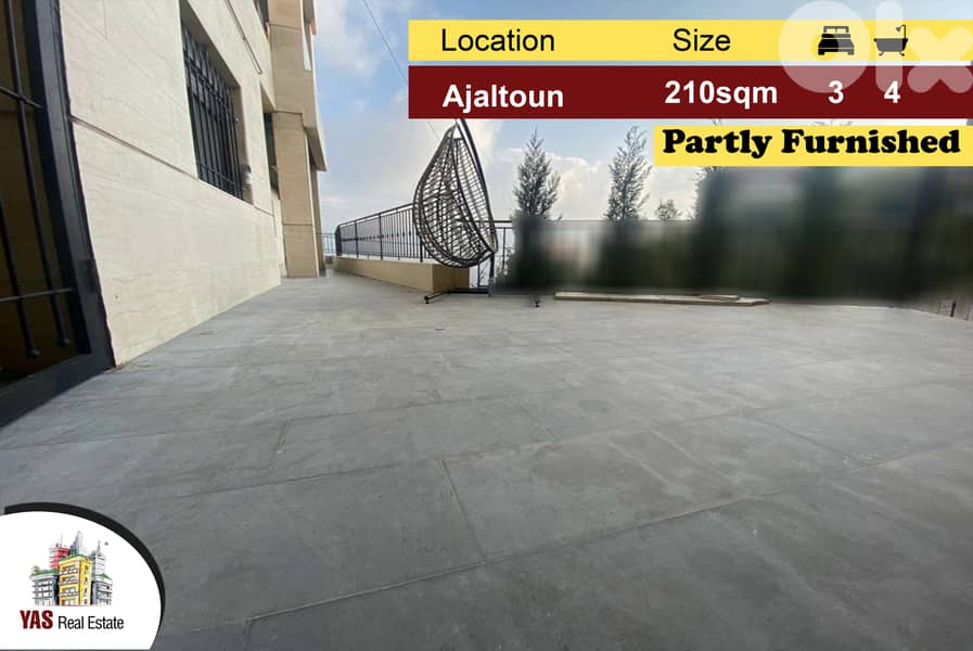 Ajaltoun 210m2 |65m2 Terrace | Partly Furnished | Super Luxurious | PJ 0