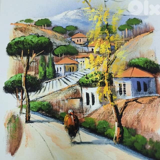 Countryside Walk Canvas Painting, 40x30 Wall Art 1