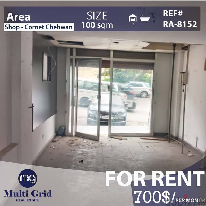 RA-8152 /  Shop for Rent in Cornet Chahwan, محل للإيجار في قرنة شهوان 0