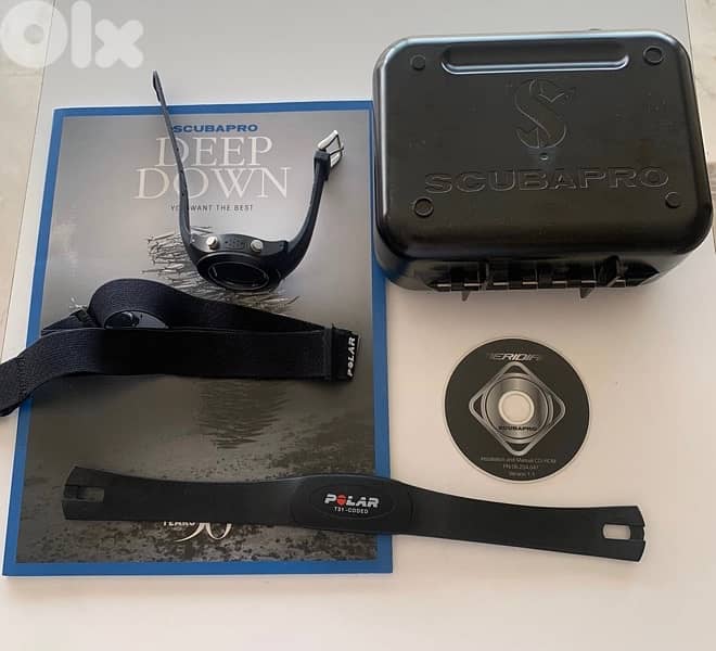 Scubapro Meridian Black Tech Dive Computer Watch + Heart Monitor (New) 1