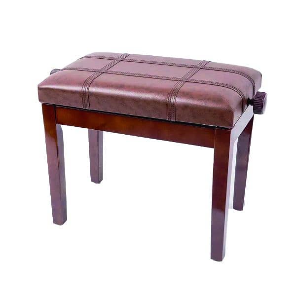 Ara Wooded Adjustable Piano Bench Chair Brown - M467 1