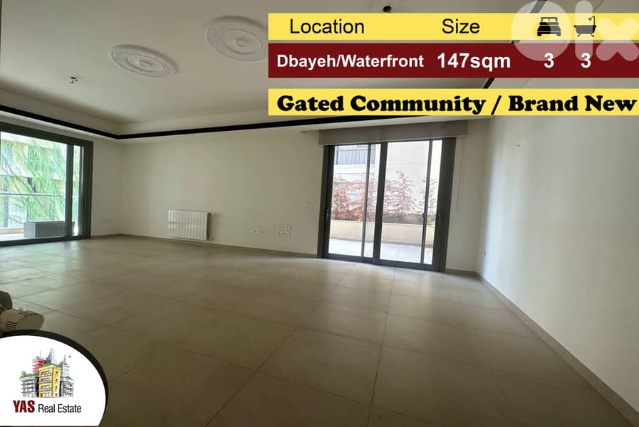 Dbayeh / Waterfront 147m2 | Gated Community | Brand New |MJ 0