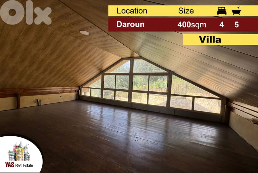 Daroun 400m2 | 50m2 Garden |Villa | Panoramic View | New | High-End | 0