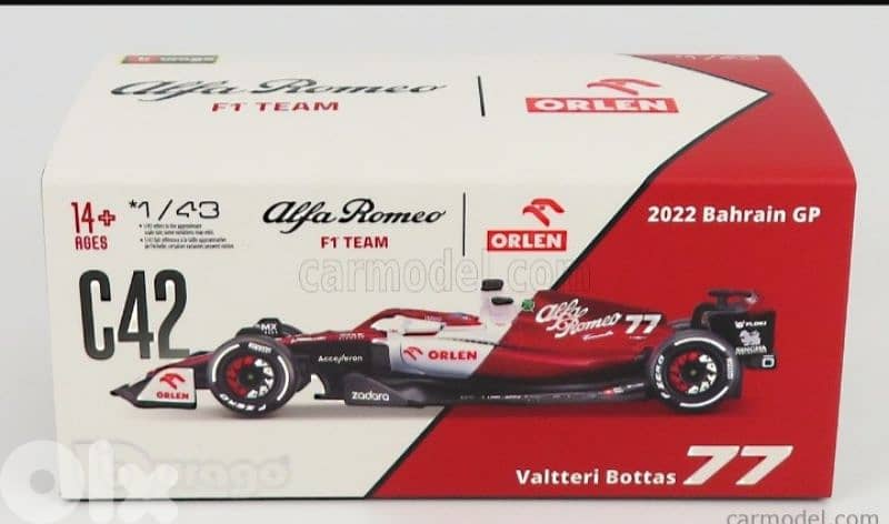 V. Bottas Alfa Romeo C42 (2022) diecast car model 1;43. 6