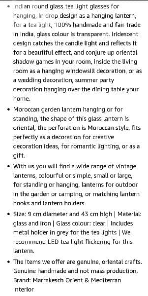 Oriental hanging metal /glass lantern 2