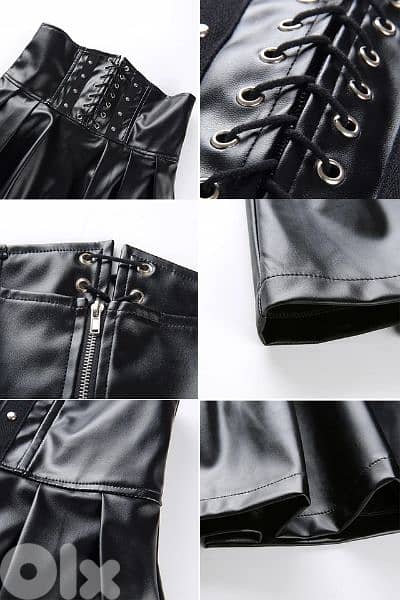 Leather corset skirt, Size M 3