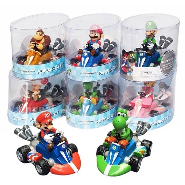 Mario Kart Pull Back Racers Car Toys For Kids And Fans - 7 Models 0