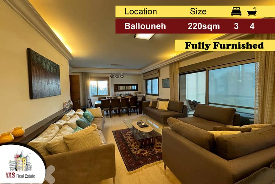 Ballouneh 220m2 | Ultra prime Location | Fully Furnished | High-End | 0