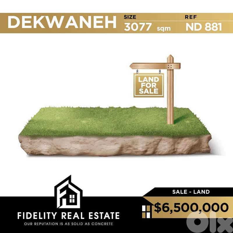 Land for sale in Dekwaneh ND881 0