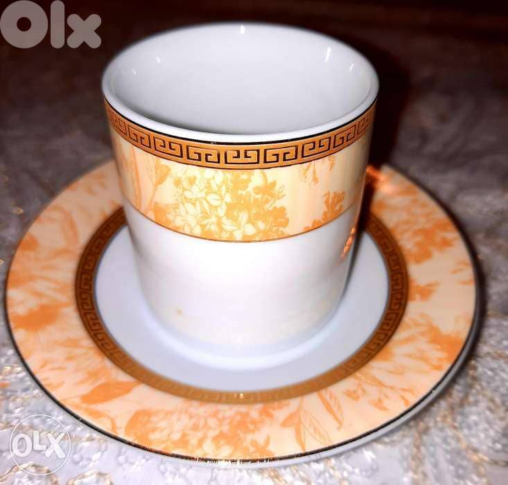 Set of 6 coffee cups gold plated 0