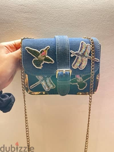 denim mini bag